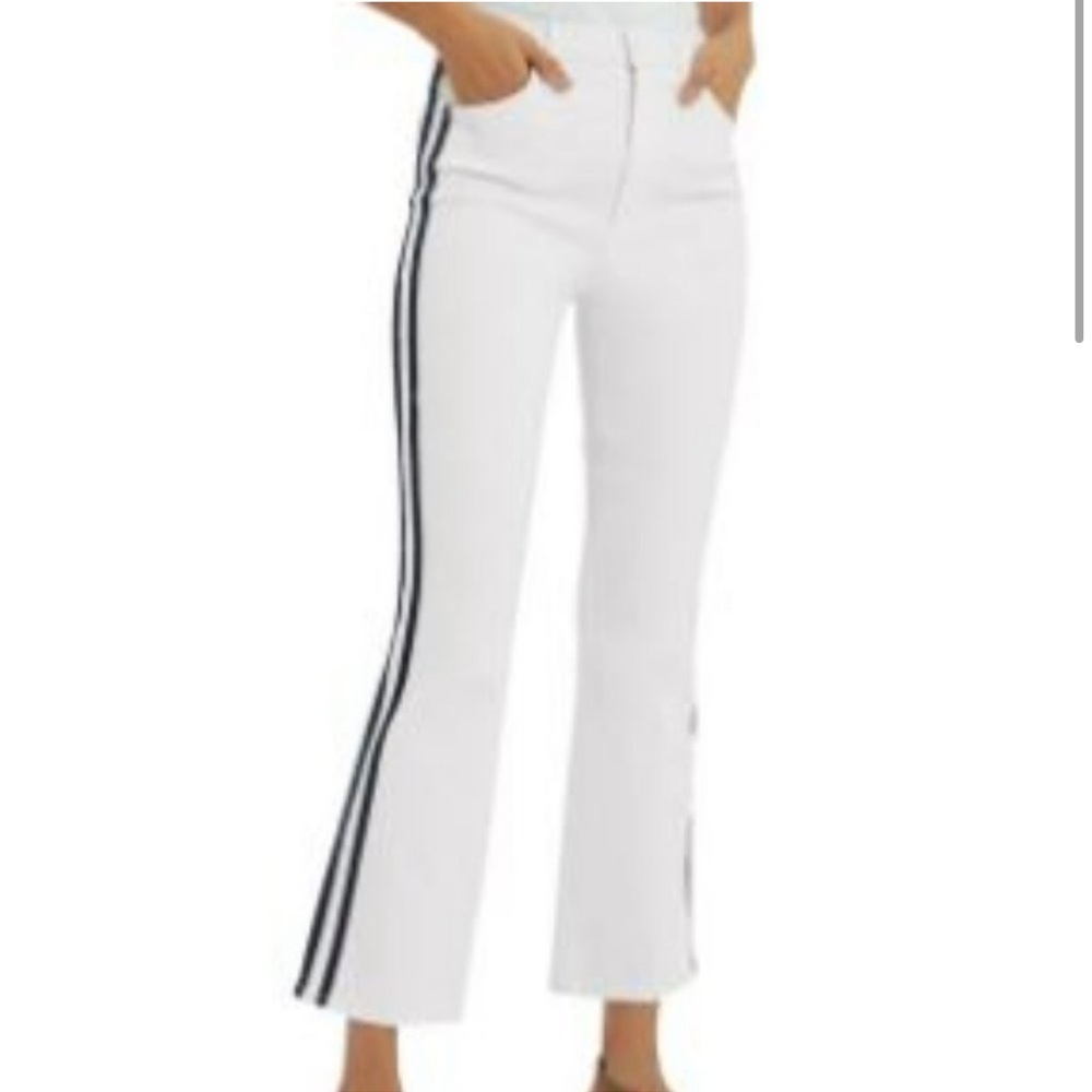 NEW Mother The Hustler Ankle High Waist Flare Jean in Glass Slipper Racer Wash 2